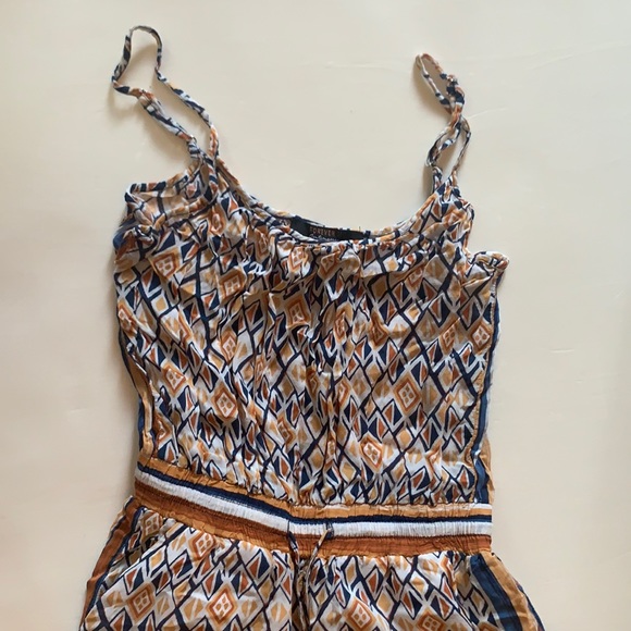 Forever 21-Contemporary Collection - Orange & Blue Patterned Jumpsuit - Picture 3 of 11